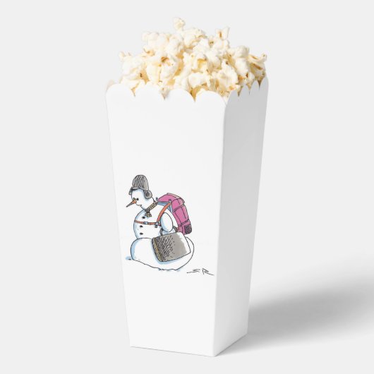 Backpack Snowman popcorn boxes フェイバーボックス (はじけた状態)