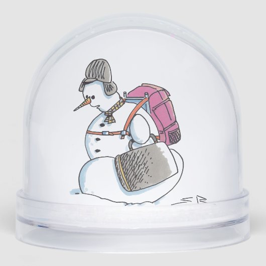 Backpack Snowman snow globe (正面)