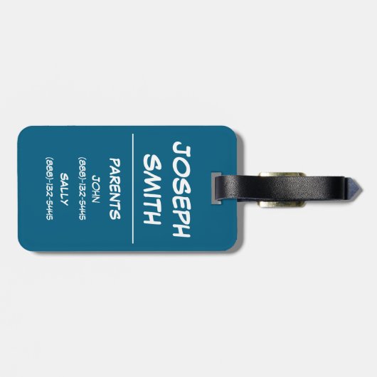 Backpack Tag with Emergency Contacts  ラゲッジタグ (裏面横)