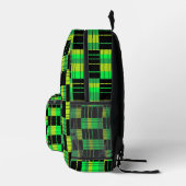 Backpack With Green and Black Plaid Pattern プリントバックパック (右)