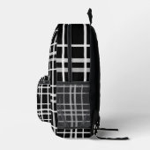 Backpacks white black checkered lines プリントバックパック (右)