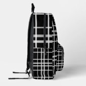 Backpacks white black checkered lines プリントバックパック (左)