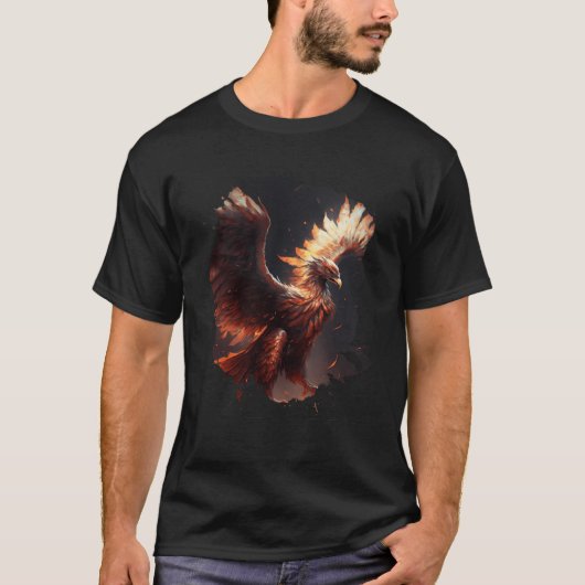 Backprintエピック威厳のあるフェニックスの上昇 Tシャツ (正面)