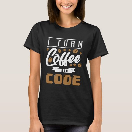 Backprintコーヒーをコードにする Tシャツ (正面)