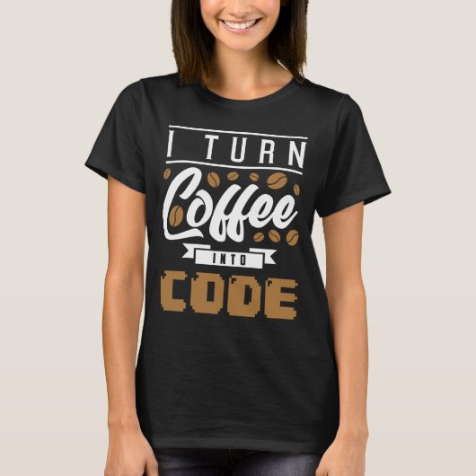 Backprintコーヒーをコードにする Tシャツ (正面)