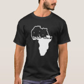 Backprint Africa Continent with African Animals Sa Tシャツ (正面)