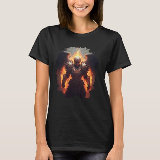 Backprint Angel of Fire with Flames of Hell Tシャツ (正面)