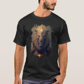 Backprint Armored lion the symbol of strength Tシャツ (正面)