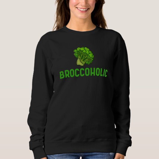 Backprint Broccholic Healthy Vegetables Meatless V スウェットシャツ (正面)