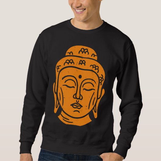 Backprint Buddha Head Buddhist Wisdom スウェットシャツ (正面)