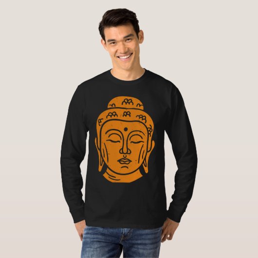 Backprint Buddha Head Buddhist Wisdom Tシャツ (正面フル)