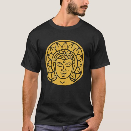 Backprint Buddha Head Spiritual Chi Tシャツ (正面)