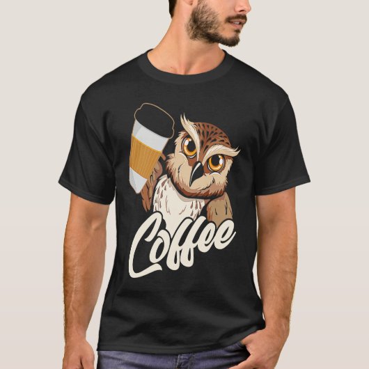 Backprint Coffee Owl Tシャツ (正面)