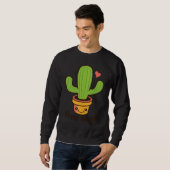 Backprint Free Hugs Cactus and Potted Plants スウェットシャツ (正面フル)