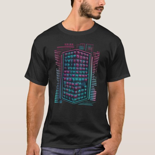 Backprint Futurism Vaporwave Music DJタブSynthwa Tシャツ (正面)