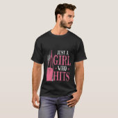 Backprint Just A Girl Who Hits Things Woman Boxing Tシャツ (正面フル)