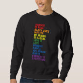 Backprint Kindness is everything LGBTQ+ Pride 3 スウェットシャツ (正面)
