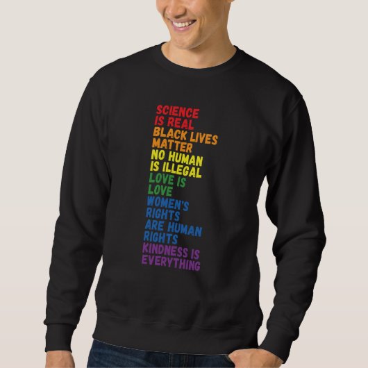 Backprint Kindness is everything LGBTQ+ Pride 3 スウェットシャツ (正面)