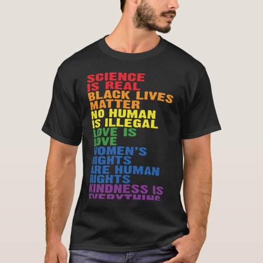 Backprint Kindness is everything LGBTQ+ Pride Tシャツ (正面)