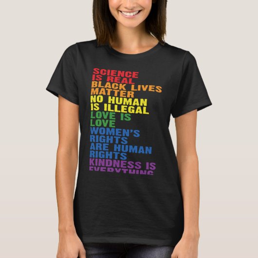 Backprint Kindness is everything LGBTQ+ Pride Tシャツ (正面)