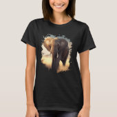Backprint Lonely elephant in the African savanna Tシャツ (正面)