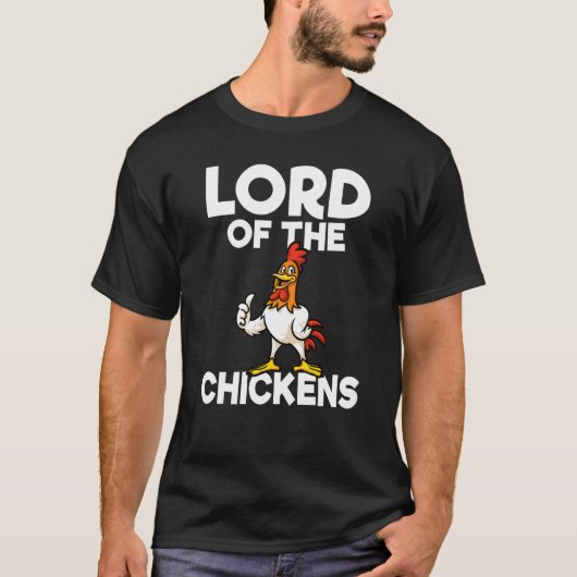 Backprint Lord of the Chickens chicken breeders fa Tシャツ (正面)