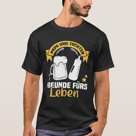 Backprint Papa und Tochter Freunde für Leben Germa Tシャツ (正面)