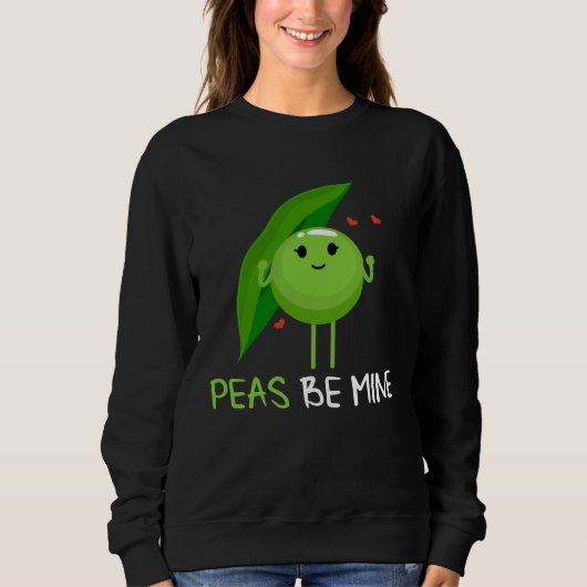 Backprint Peas be mine pea and pea pod スウェットシャツ (正面)