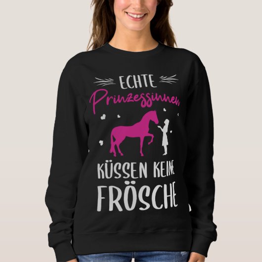 Backprint Real Princess Kissing No Frogs Horse スウェットシャツ (正面)