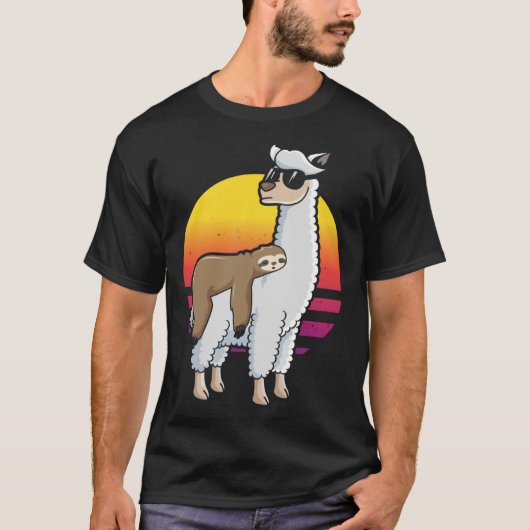 Backprint Sloth on Llama Tシャツ (正面)