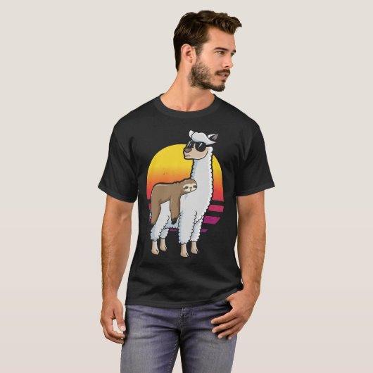 Backprint Sloth on Llama Tシャツ (正面フル)