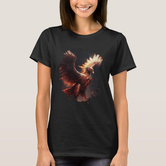 Backprint The majestic rise of the epic phoenix Tシャツ (正面)