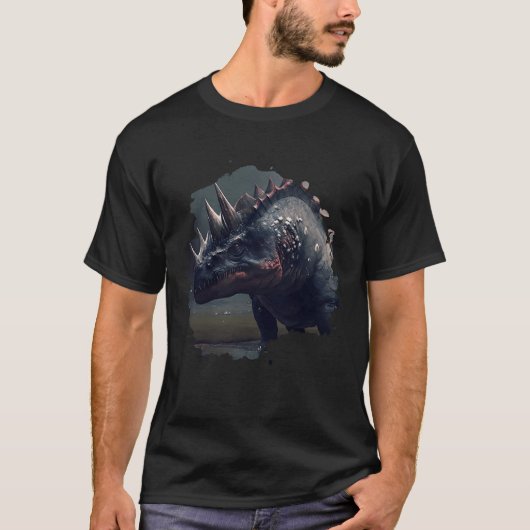 Backprint The mystical dinosaur an epic fantasy ad Tシャツ (正面)