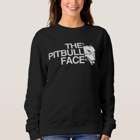 Backprint The Pitbull Face dog and dog owner スウェットシャツ (正面)