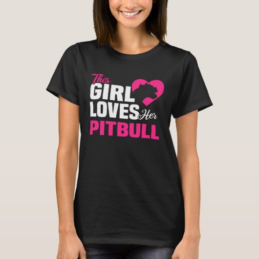 Backprint This girl loves her Pitbull dog and dogs Tシャツ (正面)