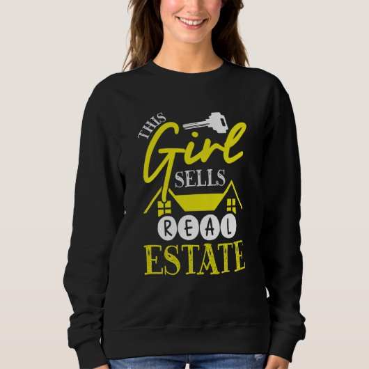 Backprint This Girl Sells Real Estate Realtor スウェットシャツ (正面)