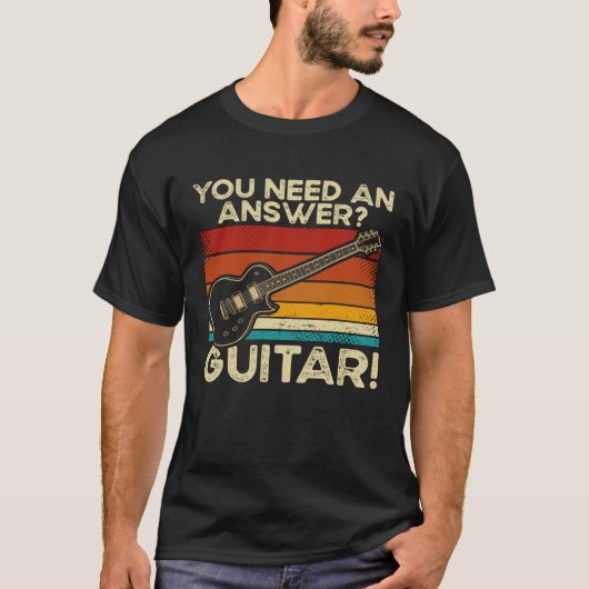 Backprint You Need An Answer Guitar Tシャツ (正面)