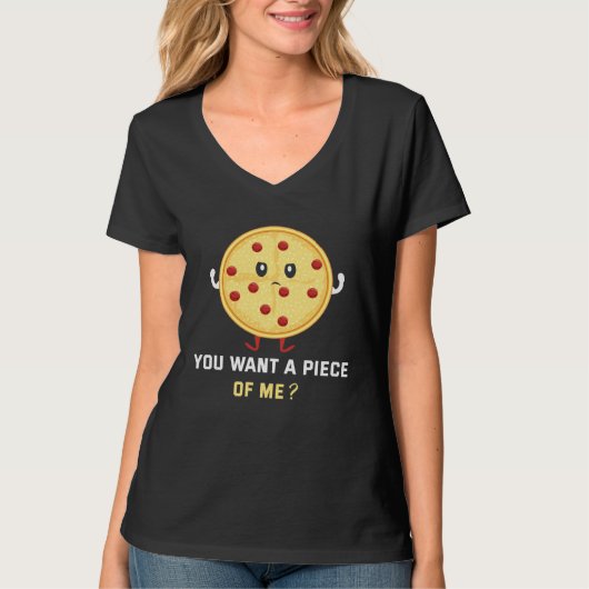 Backprint You want a peace of me Pizza Tシャツ (正面)