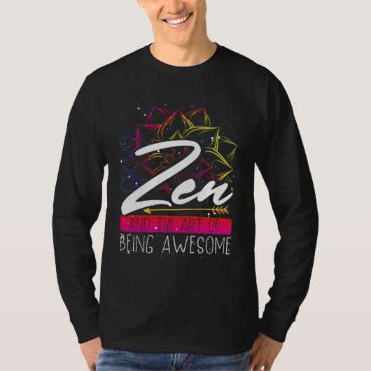 Backprint Zen And The Of Being Awesome Buddhist Tシャツ (正面)