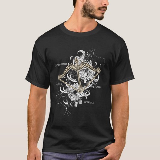 Backprint Zodiac Sign Sagittarius Tシャツ (正面)