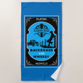 Backroad American Country Music ビーチタオル