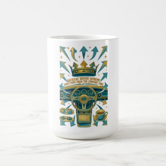 Backseat Driver Supreme, Funny Dad Gift T Shirt コーヒーマグカップ (中央)