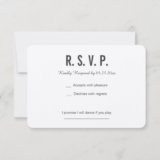 BACKSIDEDと幾何学的ハートRSVPカー結婚ド 出欠カード (正面)