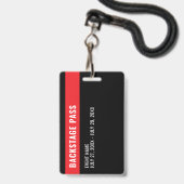 Backstage Pass Media ID Badge with Photo バッジ (裏面（ネックストラップ付）)