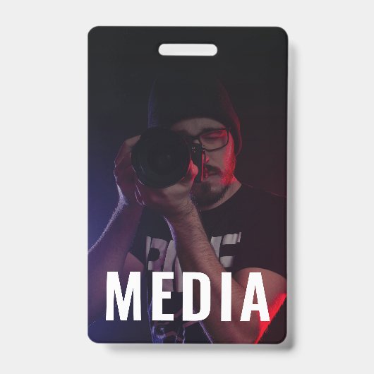Backstage Pass Media ID Badge with Photo バッジ (正面)