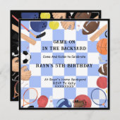 Backyardの子供の写真でゲームをカスタム開始 招待状 (正面/裏面)