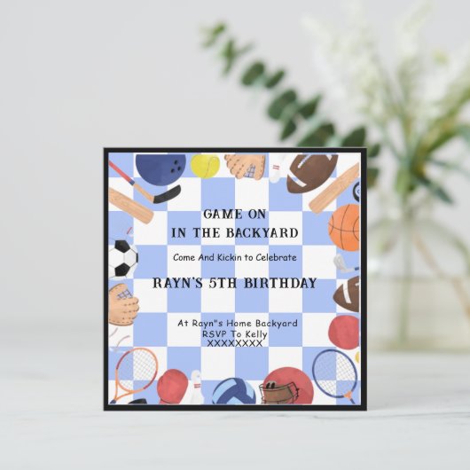 Backyardの子供の写真でゲームをカスタム開始 招待状 (スタンド正面)