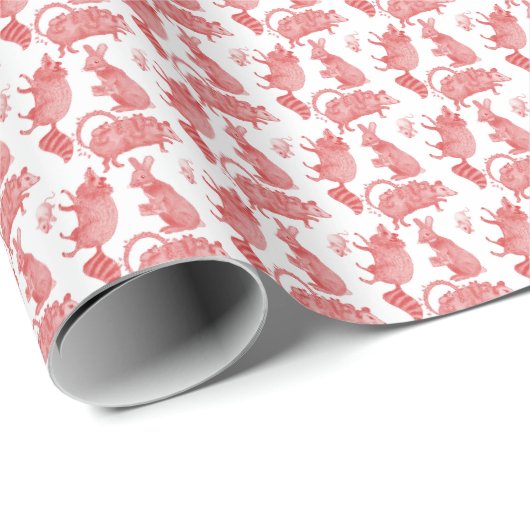 Backyard Animals Holiday Wrapping Paper ラッピングペーパー (ロールコーナー)