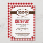 Backyard Barbecue, BBQ招待状,カントリー素朴 招待状 (正面/裏面)