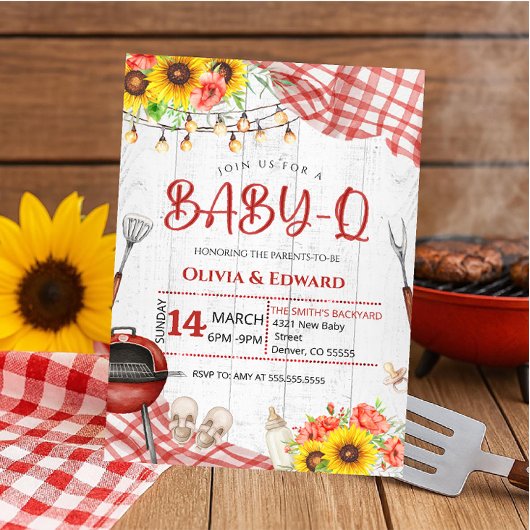 Backyard BBQ Baby Shower 招待状